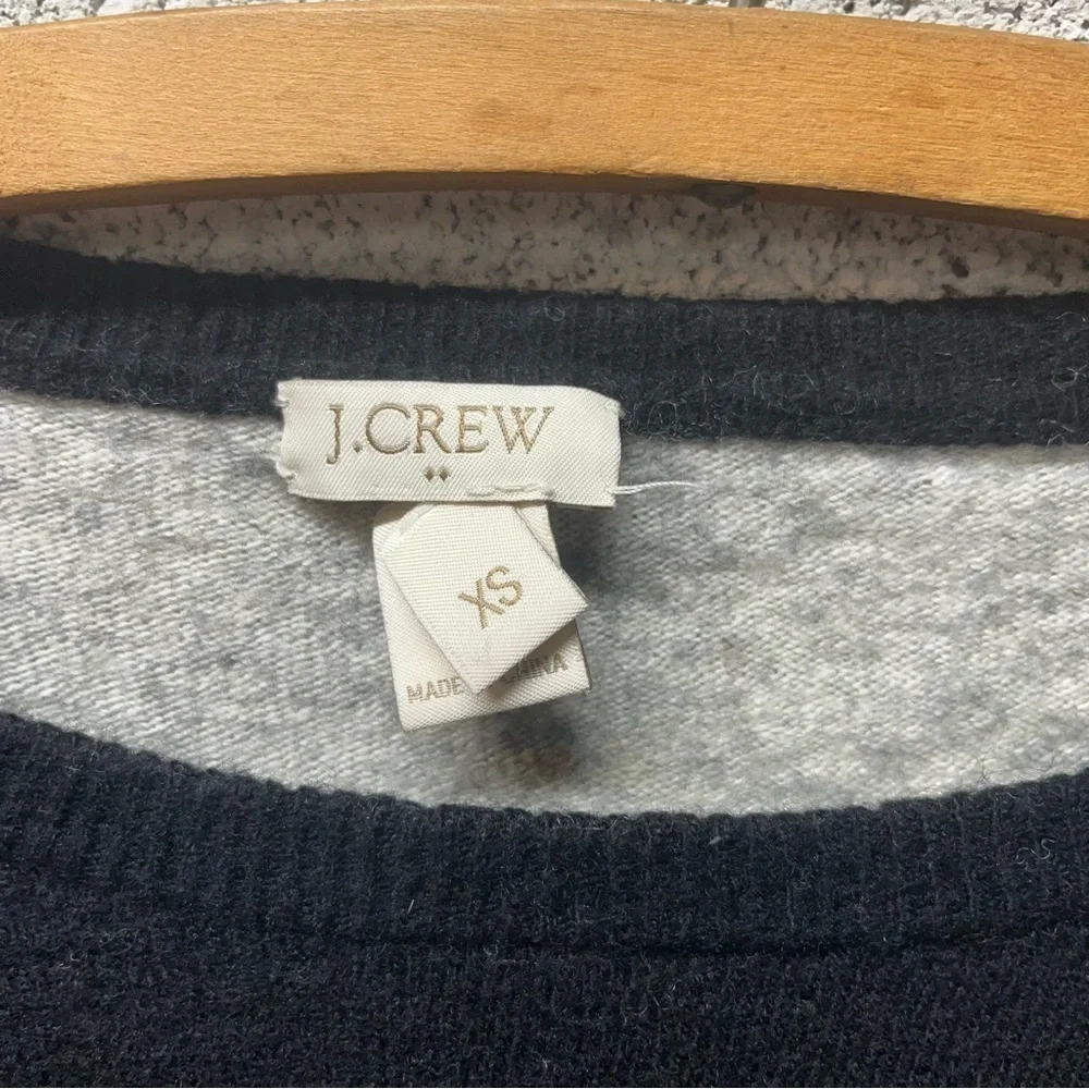 J. Crew Wool Blend Two Tone Side Button Sweater